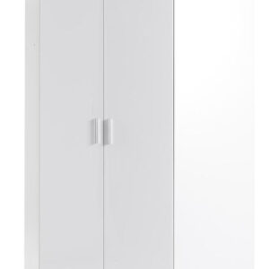 Snow 06 Corner Wardrobe 117cm in White Gloss - shown in a bedroom setting, 117cm wide