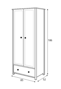 Story SO-01 2 Door Wardrobe, detail view — Arte-N kids wardrobe