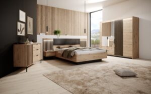 Tally Hinged Door Wardrobe 220cm in Oak Artisan - additional product view