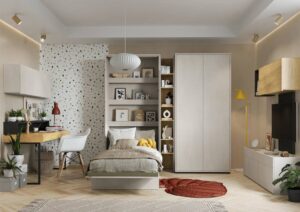 Teen Flex TF-01 Hinged Wardrobe 101cm, interior layout — Arte-N kids wardrobe