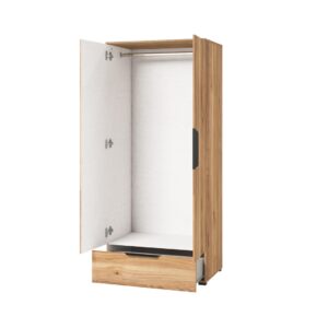 Tokyo 18 Hinged Door Wardrobe 86cm in Oak Mauvella - front view with the doors closed