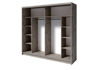 Togo 12 Sliding Door Wardrobe 230cm in Oak Wellington - front view with the doors closed