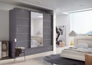 Arti AR-01 Sliding Door Wardrobe 250cm - side profile showing the depth