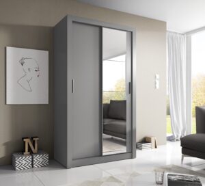 Arti 6 - 2 Sliding Door Wardrobe 120cm - shown in a bedroom setting, 120cm wide