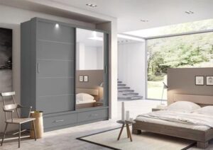 Arti AR-05 Sliding Door Wardrobe 200cm - shown in a bedroom setting, 200cm wide
