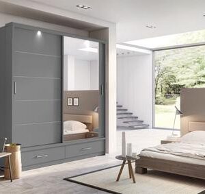 Arti AR-05 Sliding Door Wardrobe 200cm - shown in a bedroom setting, 200cm wide