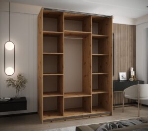 Trosa III Sliding Door Wardrobe 160cm - side profile showing the depth