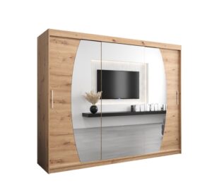 Elypse Sliding Door Wardrobe 250cm - side profile showing the depth