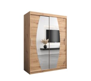 Elypse Sliding Door Wardrobe 150cm - side profile showing the depth