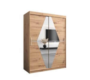 Boliwia Sliding Door Wardrobe 150cm - shown in a bedroom setting, 150cm wide