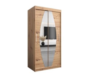 Elypse Sliding Door Wardrobe 100cm - side profile showing the depth