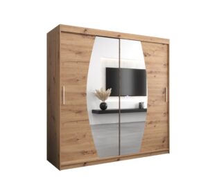 Elypse Sliding Door Wardrobe 200cm - side profile showing the depth