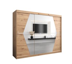 Boliwia Sliding Door Wardrobe 250cm - shown in a bedroom setting, 250cm wide