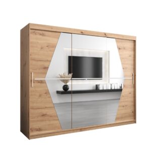 Boliwia Sliding Door Wardrobe 250cm - shown in a bedroom setting, 250cm wide
