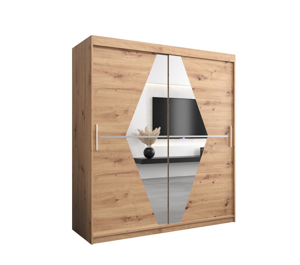 Boliwia Sliding Door Wardrobe 180cm - shown in a bedroom setting, 180cm wide