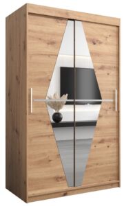 Boliwia Sliding Door Wardrobe 120cm - shown in a bedroom setting, 120cm wide