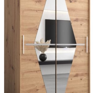 Boliwia Sliding Door Wardrobe 120cm - shown in a bedroom setting, 120cm wide