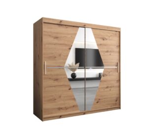 Boliwia Sliding Door Wardrobe 200cm - shown in a bedroom setting, 200cm wide