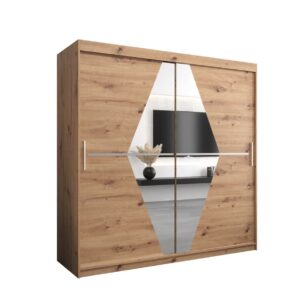 Boliwia Sliding Door Wardrobe 200cm - shown in a bedroom setting, 200cm wide