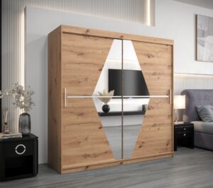 Boliwia Sliding Door Wardrobe 200cm - front view with the doors closed