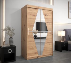 Boliwia Sliding Door Wardrobe 120cm - front view with the doors closed