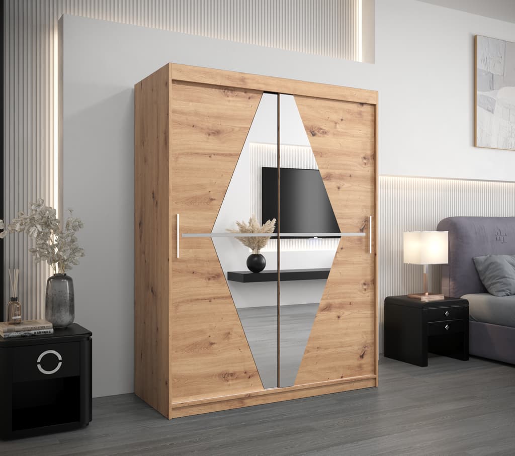 Boliwia Sliding Door Wardrobe 150cm - front view with the doors closed
