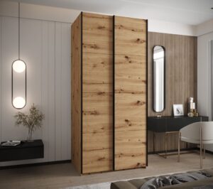 Trosa I Sliding Door Wardrobe 100cm - front view with the doors closed