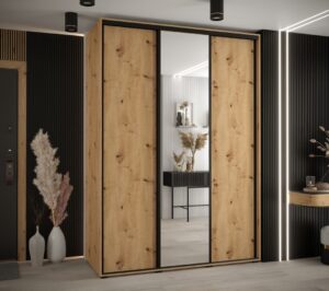 Cannes III Sliding Door Wardrobe 170cm - front view with the doors closed