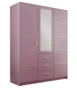 Bali II 3 door wardrobe in Plum on a white background