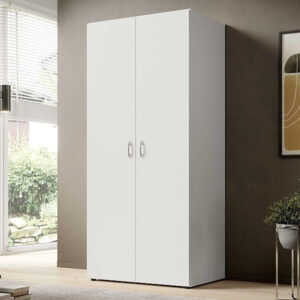 Base 2 Door Hinged Wardrobe - shown in a bedroom setting, 80cm wide