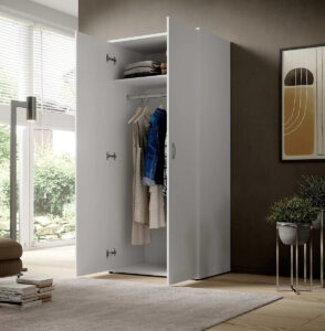 Base 2 Door Hinged Wardrobe - close detail of the door finish and handle