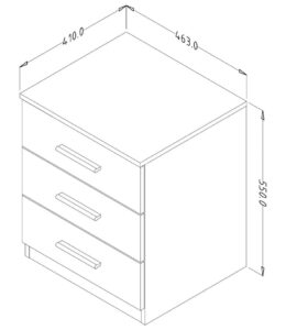 Beta Bedside Cabinet, drawer and storage detail — Arte-N bedroom cabinet