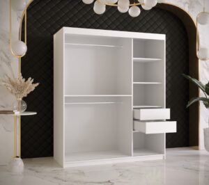 Ramiro I Sliding Door Wardrobe 150cm - close detail of the door finish and handle