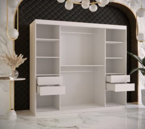 Ramiro I Sliding Door Wardrobe 200cm - close detail of the door finish and handle