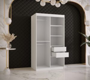 Ramiro I Sliding Door Wardrobe 100cm - close detail of the door finish and handle