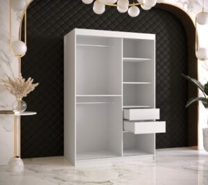 Ramiro I Sliding Door Wardrobe 120cm - close detail of the door finish and handle