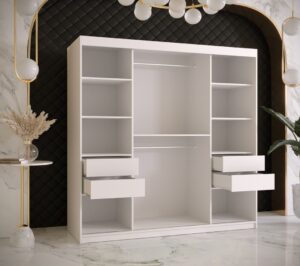 Ramiro I Sliding Door Wardrobe 180cm - close detail of the door finish and handle