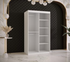 Ramiro I Sliding Door Wardrobe 100cm - interior layout with the doors open