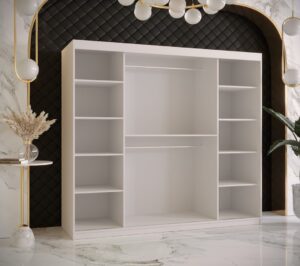 Ramiro I Sliding Door Wardrobe 200cm - interior layout with the doors open