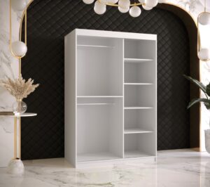 Ramiro I Sliding Door Wardrobe 120cm - interior layout with the doors open