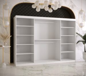 Ramiro I Sliding Door Wardrobe 250cm - interior layout with the doors open