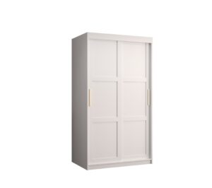 Ramiro I Sliding Door Wardrobe 100cm - shown in a bedroom setting, 100cm wide