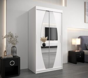 Elypse Sliding Door Wardrobe 100cm - front view with the doors closed