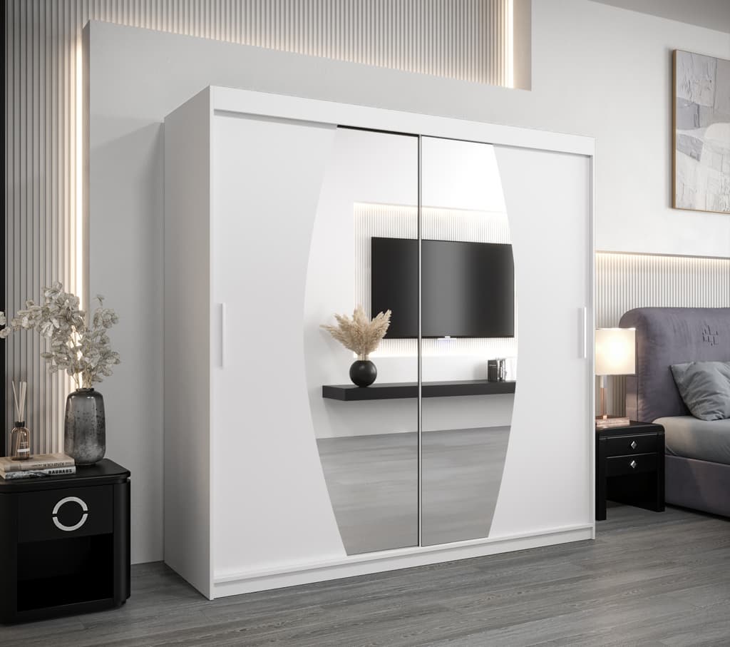 Elypse Sliding Door Wardrobe 200cm - front view with the doors closed