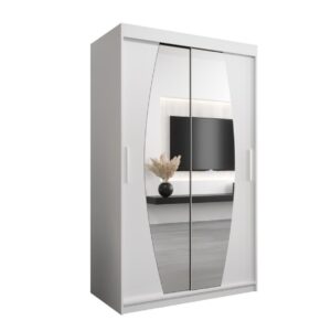 Elypse Sliding Door Wardrobe 120cm - shown in a bedroom setting, 120cm wide