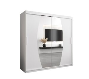 Elypse Sliding Door Wardrobe 200cm - shown in a bedroom setting, 200cm wide