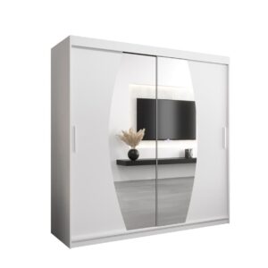 Elypse Sliding Door Wardrobe 200cm - shown in a bedroom setting, 200cm wide