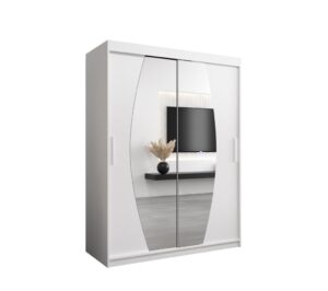 Elypse Sliding Door Wardrobe 150cm - shown in a bedroom setting, 150cm wide