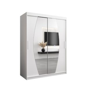 Elypse Sliding Door Wardrobe 150cm - shown in a bedroom setting, 150cm wide