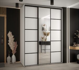 Cannes V Sliding Door Wardrobe 180cm - front view with the doors closed